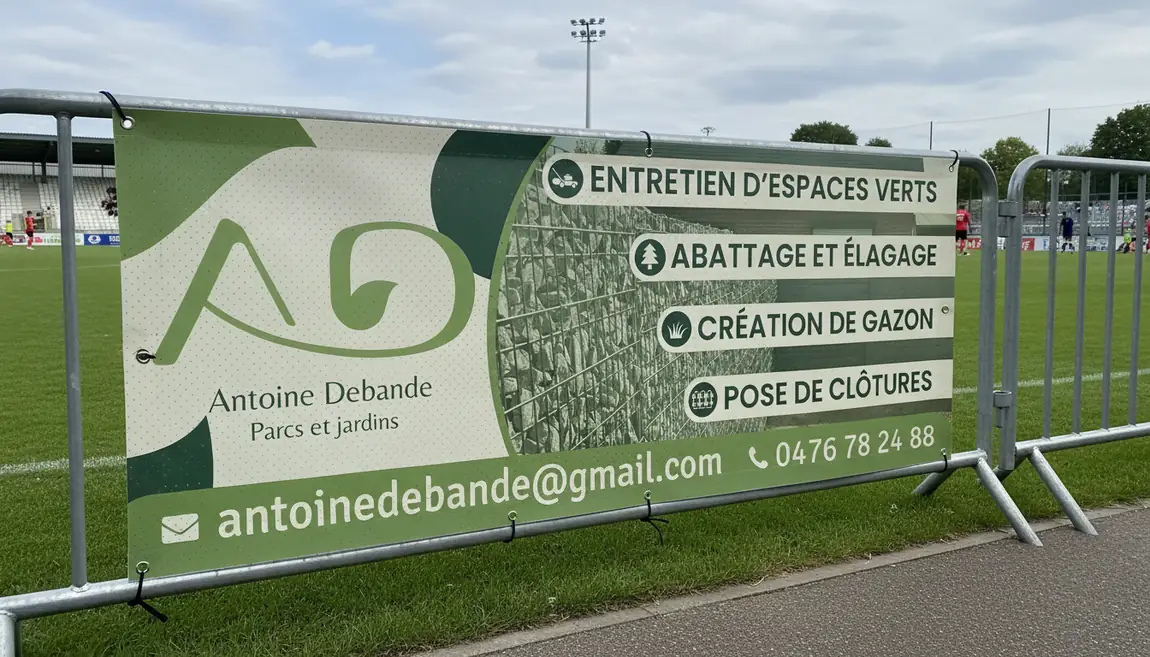 Bâche publicitaire grand format Antoine Debande Parcs et Jardins